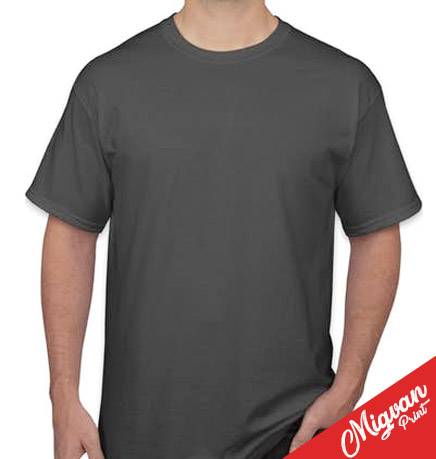 הדפסה על חולצה אפורה