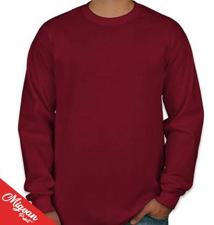 חולצה עם הדפס שרוול ארוך בורדו