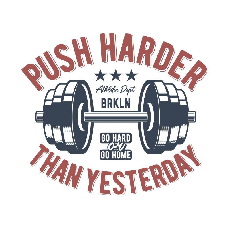 חולצה מודפסת לגבר "PushHarder" – תמונה 2