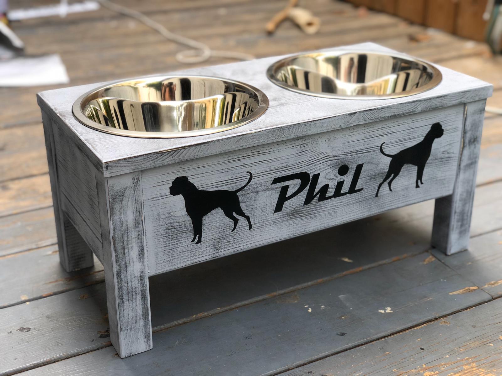 כלי אוכל מוגבה לכלב מעוצב בהתאמה אישית (מידה אקסטרא לארג)