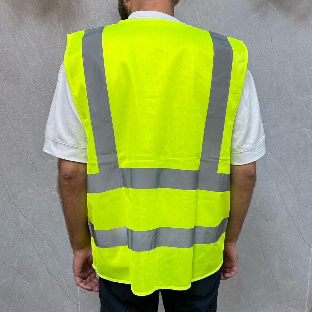 אפוד זוהר תקני עם הדפסה צהוב זוהר