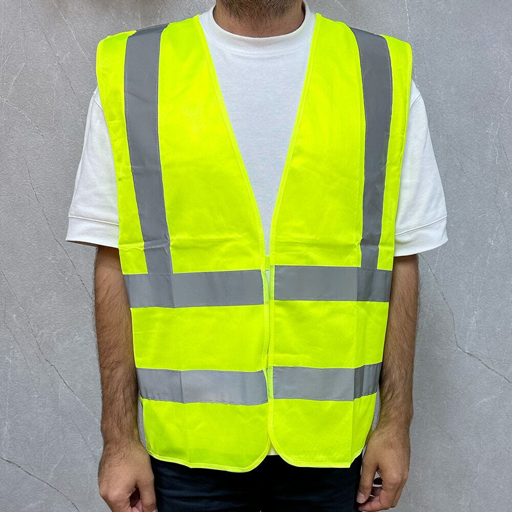 אפוד זוהר תקני עם הדפסה צהוב זוהר