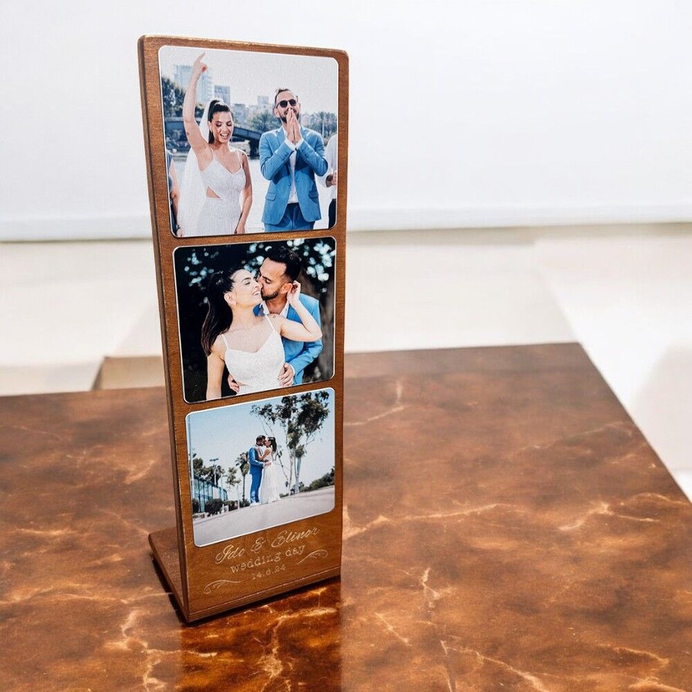 מעמד תמונות שולחני / תליה על הקיר משולב חריטה ותמונות – תמונה 3