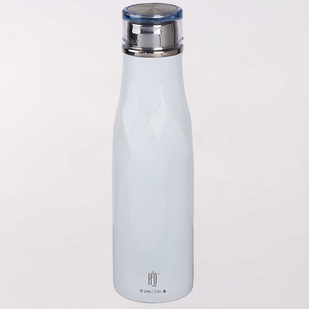 בקבוק תרמי לבן מנירוסטה חם / קר 540 מ"ל מבית H2O-Pro עם הדפסה – תמונה 4