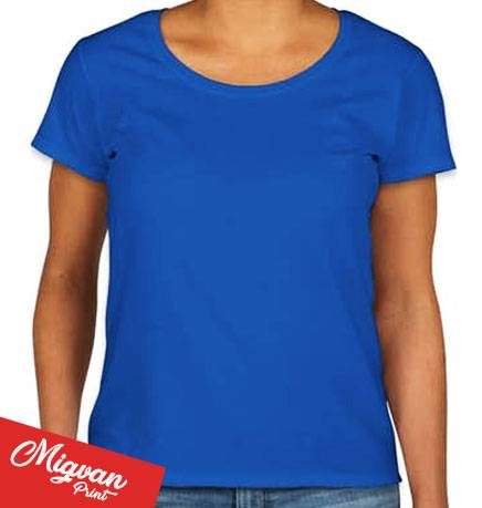 חולצת נשים להדפסה כחולה