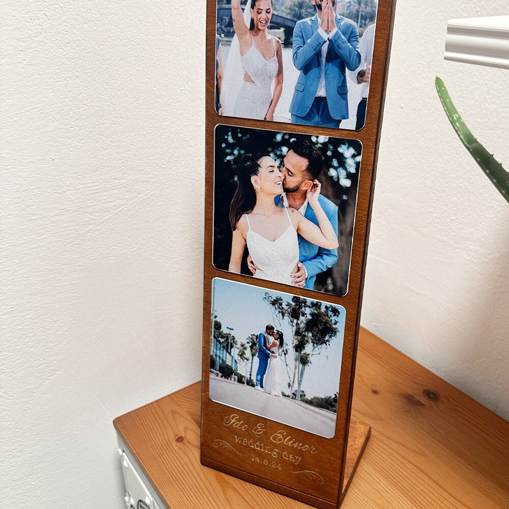 מעמד תמונות שולחני / תליה על הקיר משולב חריטה ותמונות – תמונה 5