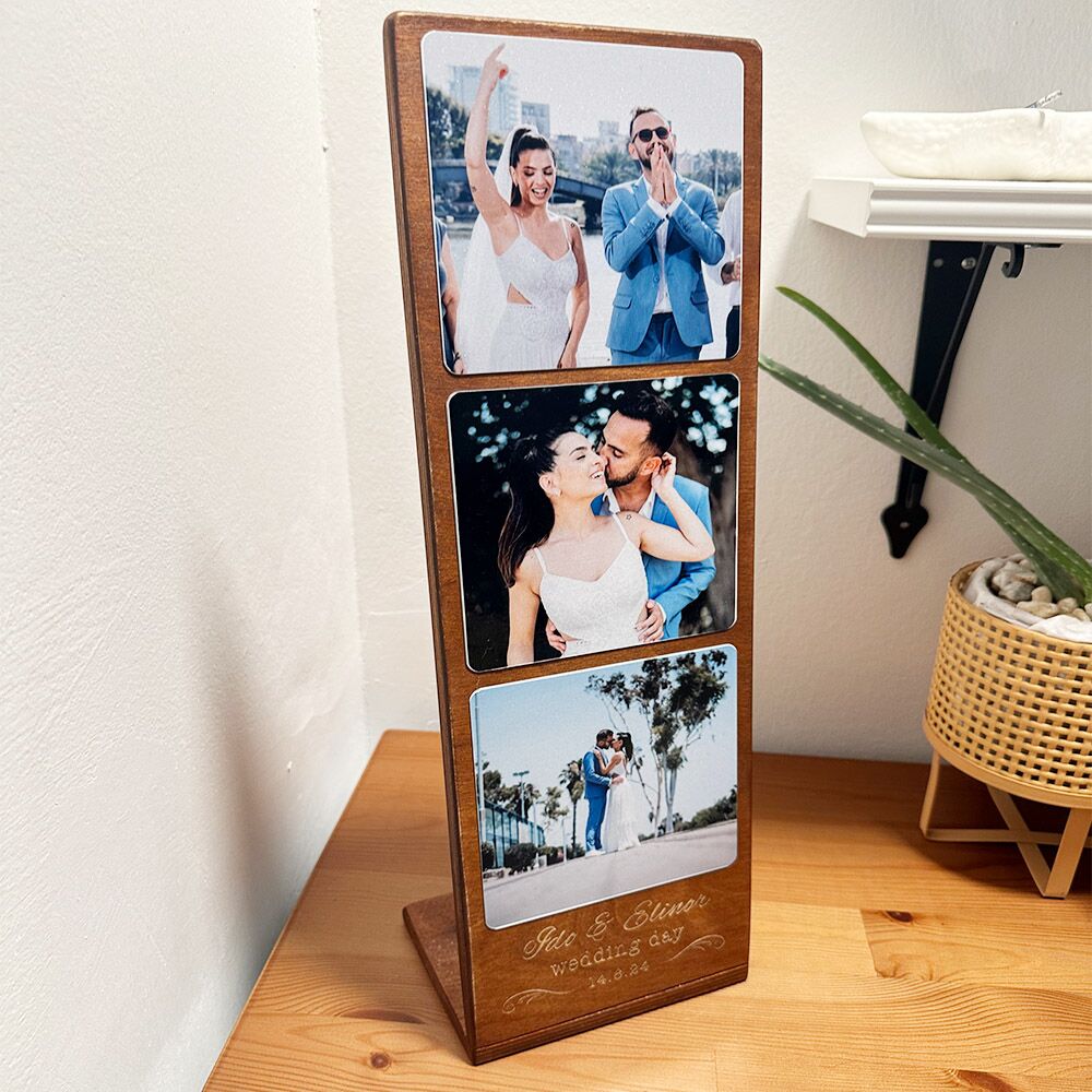 מעמד תמונות שולחני / תליה על הקיר משולב חריטה ותמונות – תמונה 4