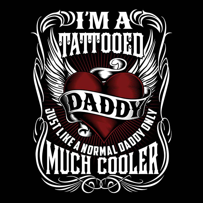 חולצה מודפסת לגבר "Tattooed Dad"