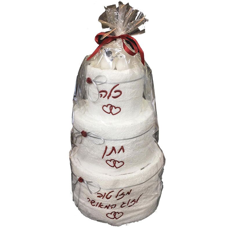 עוגת מגבות לחתן ולכלה – תמונה 4