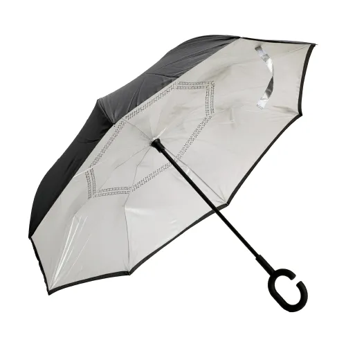 מטריה מתהפכת איכותית 23 אינצ׳ דגם דואט – תמונה 8