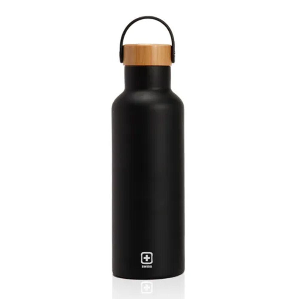 בקבוק טרמי שחור שומר קור וחום בעיצוב אורבני מיוחד מבית Swiss