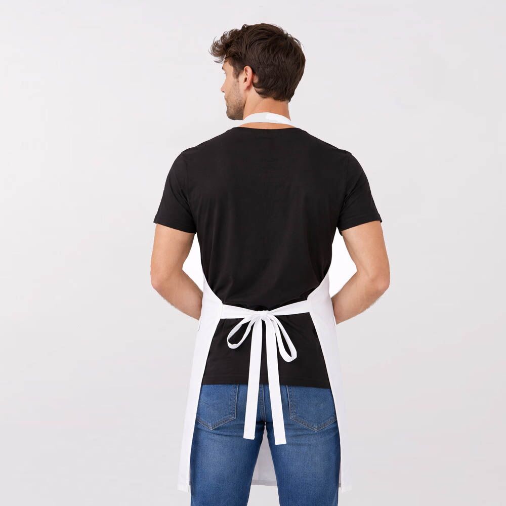 סינר לבן וורקר עם הדפסה