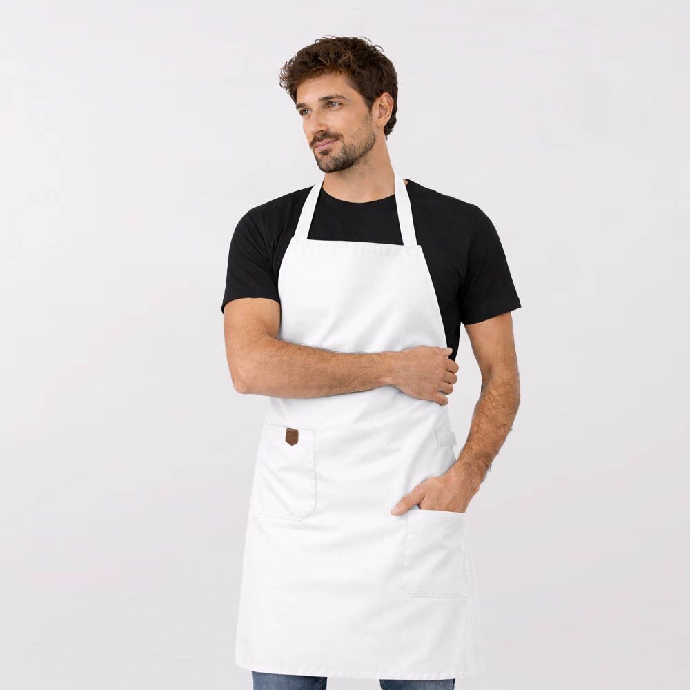 סינר לבן וורקר עם הדפסה