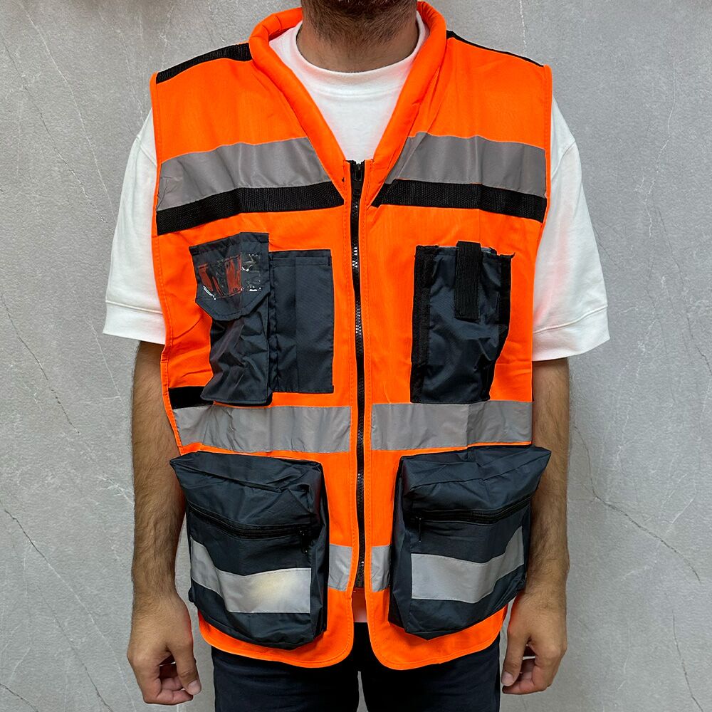 אפוד זוהר תקני דגם מנהלים עם הדפסה בהתאמה אישית