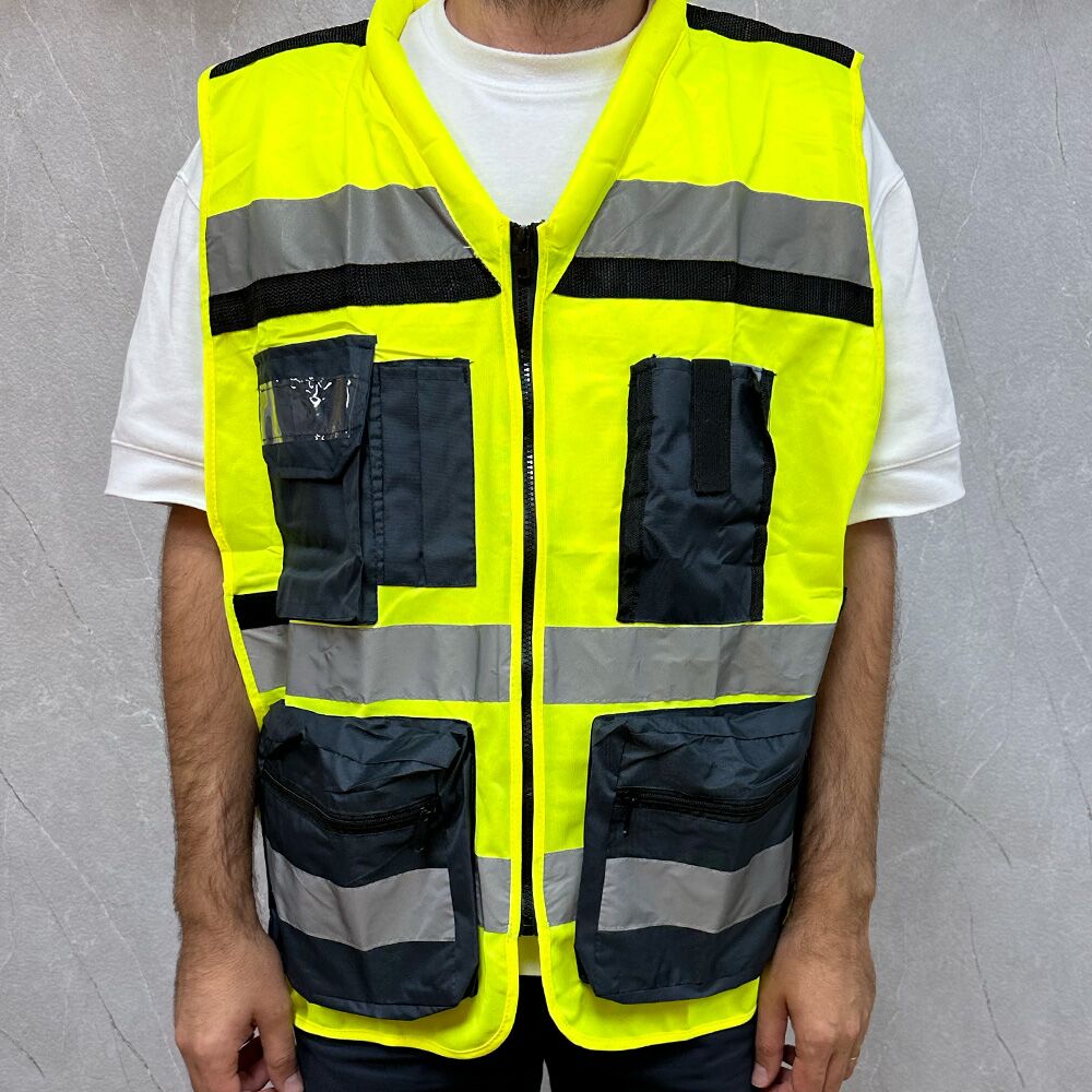 אפוד זוהר תקני דגם מנהלים עם הדפסה בהתאמה אישית