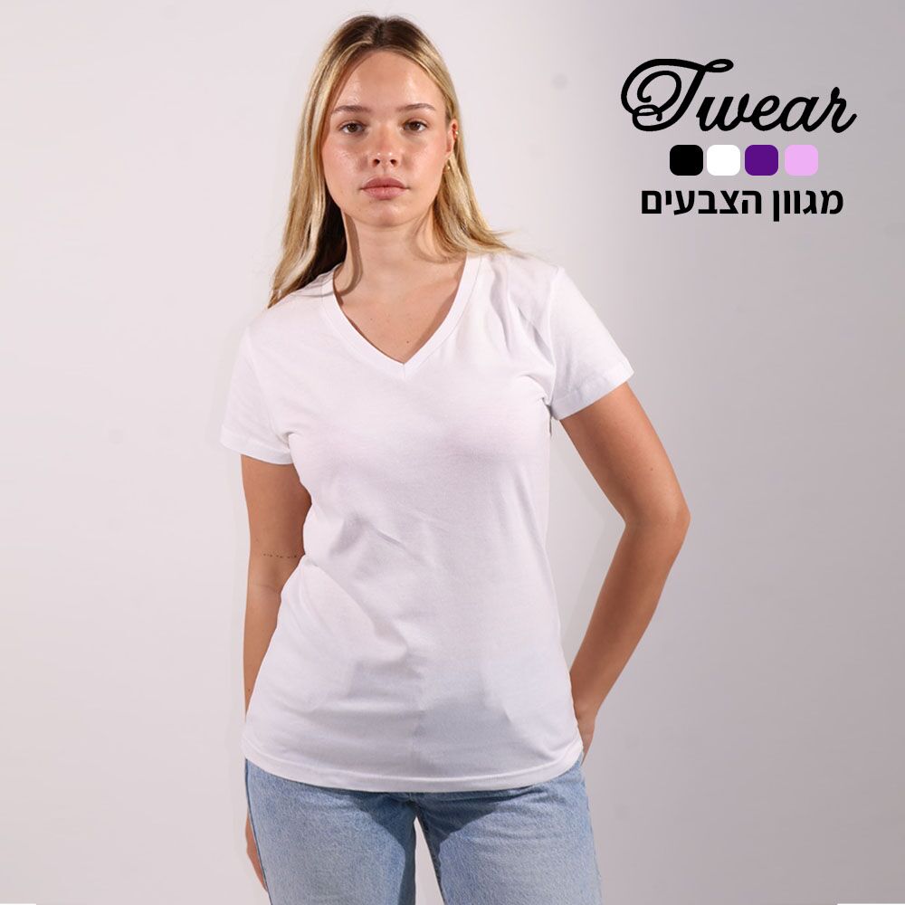 חולצות נשים טי וור הדפסה על צד אחד
