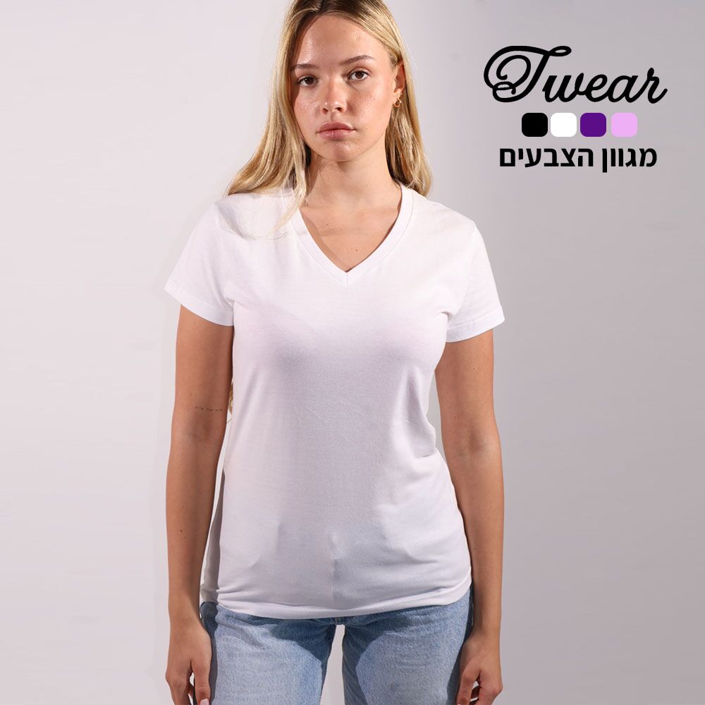 טי וור נשים צד הדפסה אחד