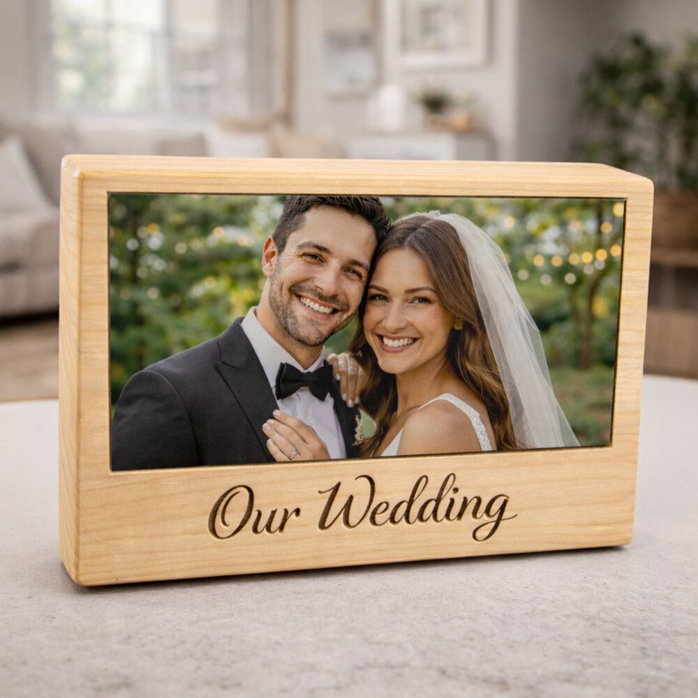 *LoveBlock* בלוק עץ עם תמונה אישית וחריטה בלייזר | מתנה מרגשת בעיצוב עצמי – תמונה 2